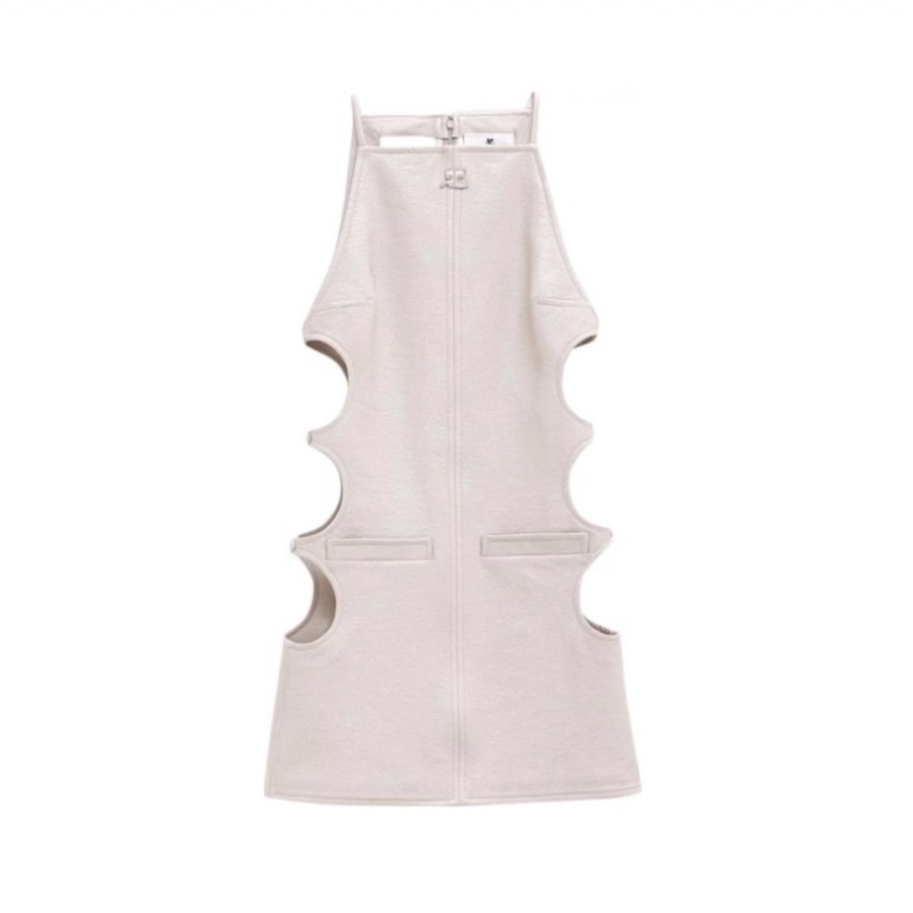 Courrèges Runway Vinyl Triple Circles Dress - Woman Dresses Grey 40
